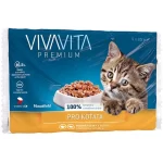 Konservuotas maistas maišeliais kačiukams su vištiena ir kalakutiena, 4 × 85 g