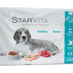 StarVita šunų konservuotas maistas maišeliais, kalakutiena ir elniena – 4 × 85 g